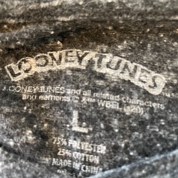 Loony Tunes heather grey short sleeve printed large t shirt - Picture 4 of 5